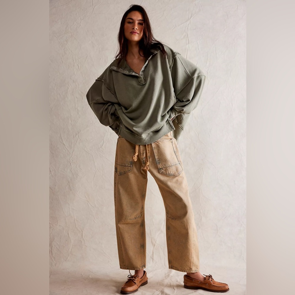 Free people movement Camden Henley sweatshirt in Laurel Oak - Picture 2 of 6